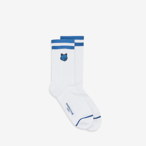 Bold Fox Head Patch Sporty Socks White | Sapphire