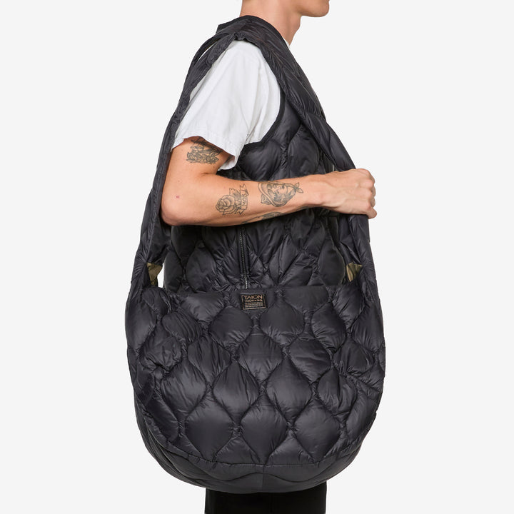 Military Banana Shoulder Down Bag (L) Black Front