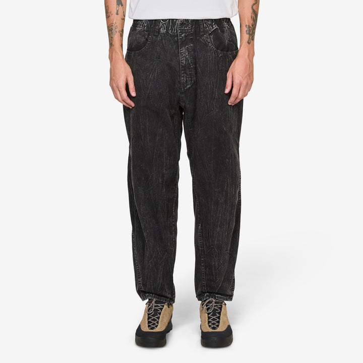 Bleach Twill Wide Pants Black Front