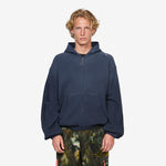 Bee Sun Faded Organic Waffle Zip Up Hoodie Navy