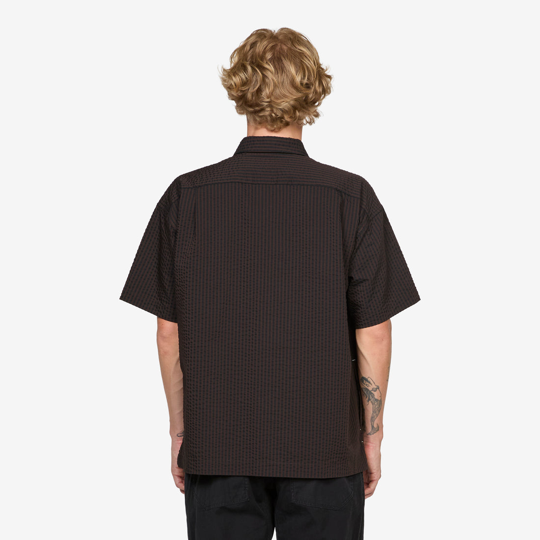 Dry Soft Seersucker SS Shirt Brown Shirts