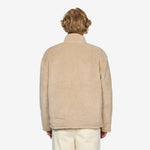 Military Reversible Down Boa Hi Neck Jacket Dark Choco | Beige