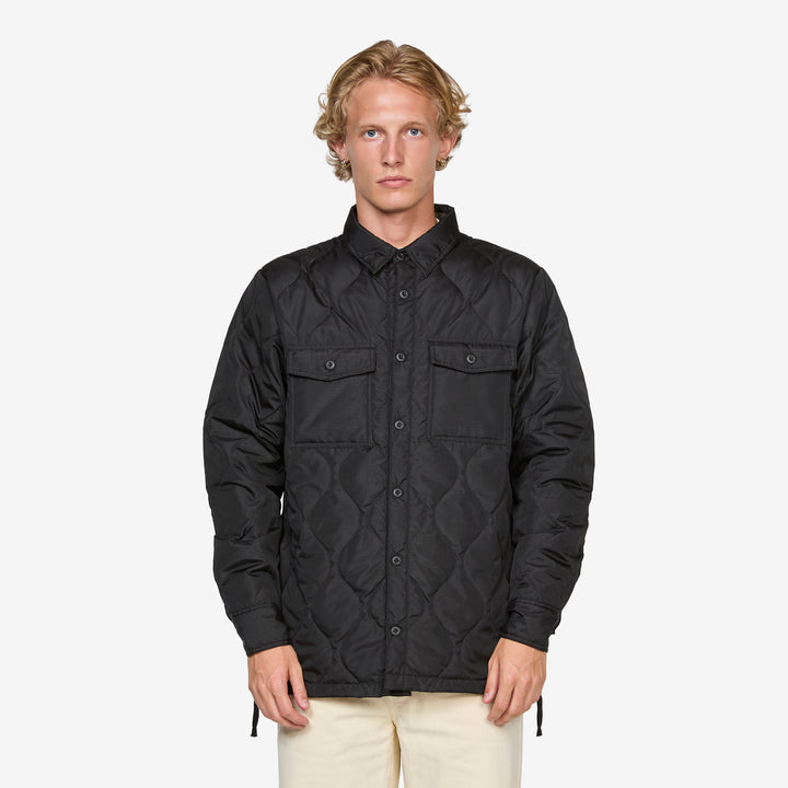 Military Down Shirt Black Front