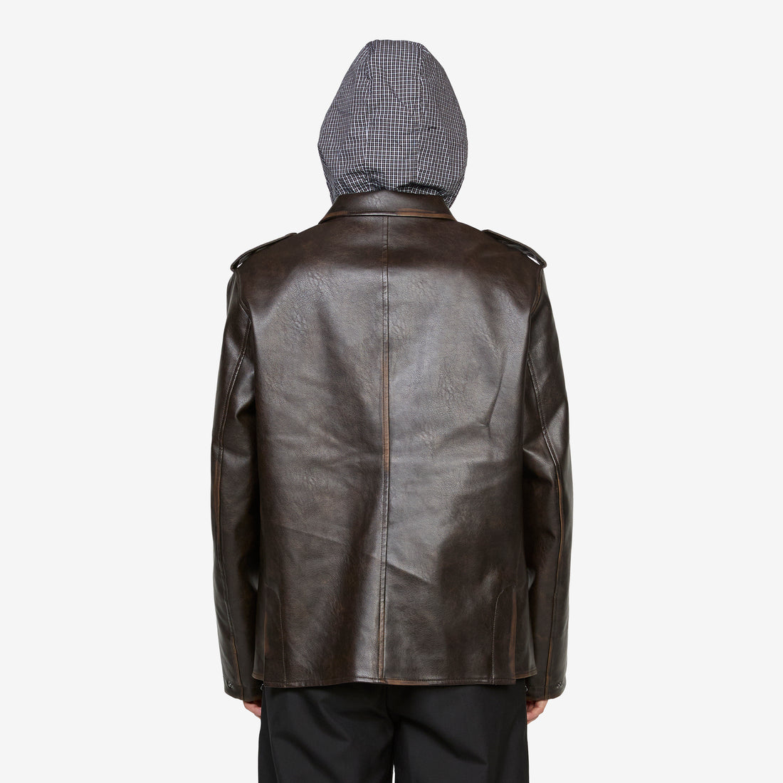Eco Leather Service Jacket Burnt Brown Jackets