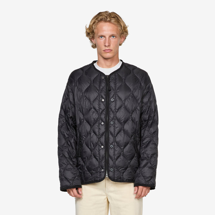 Military W-Zip M65 Liner Short Soft Shell Down Jacket Black Front