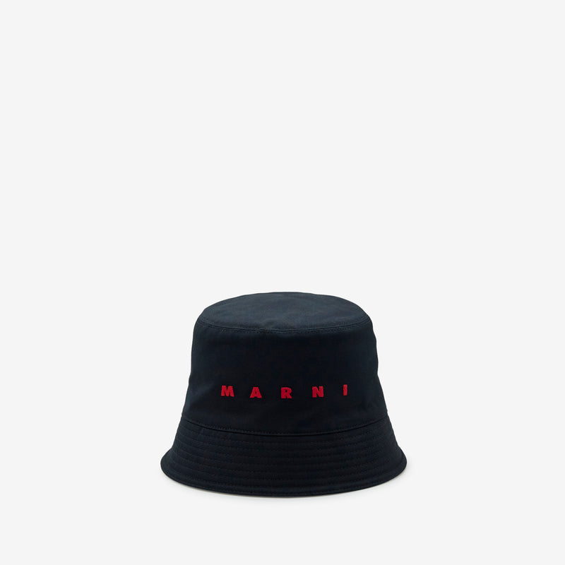 Embroidered Logo Bucket Hat Black Headwear