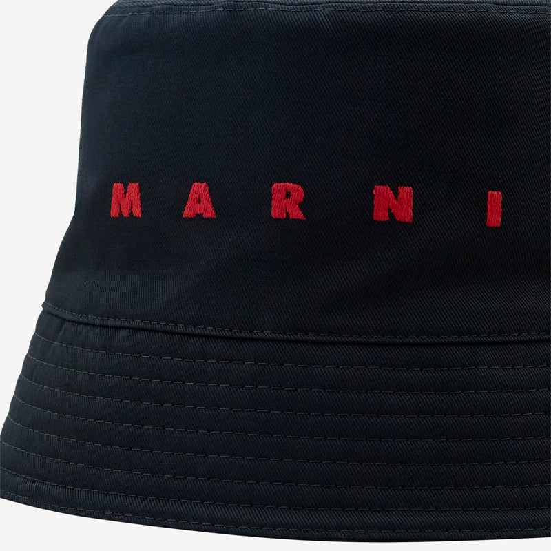 Embroidered Logo Bucket Hat Black Headwear