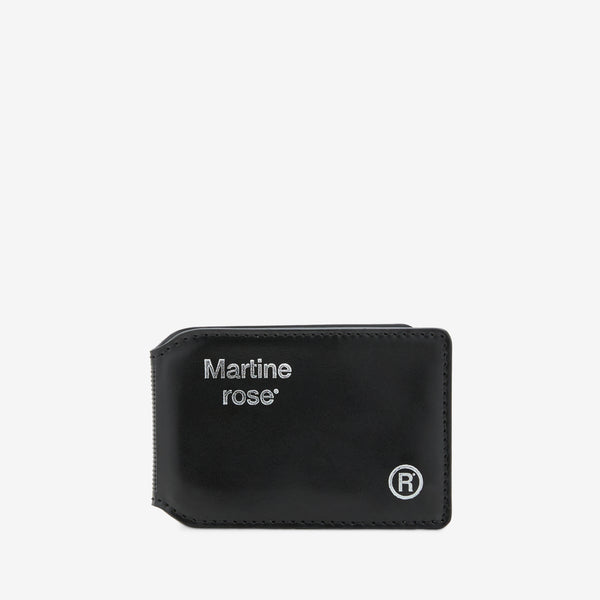 Logo-Foil Embossed Leather Card Holder Black Accessories