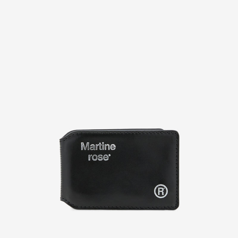 Logo-Foil Embossed Leather Card Holder Black Accessories