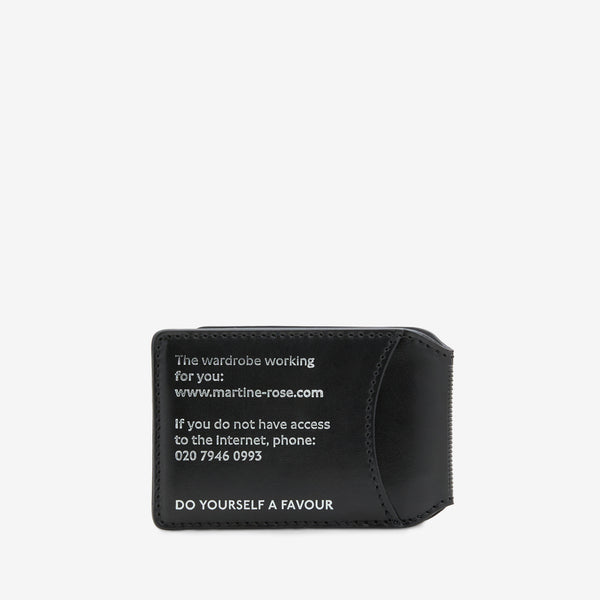 Logo-Foil Embossed Leather Card Holder Black Accessories