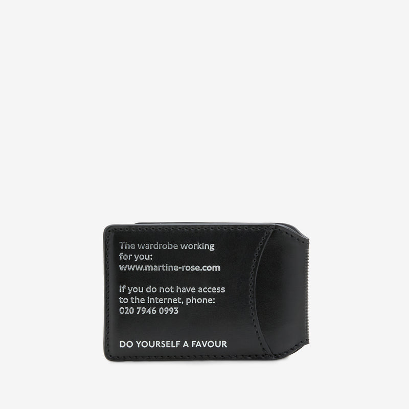 Logo-Foil Embossed Leather Card Holder Black Accessories