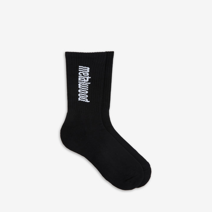 Metal Logo Crew Sock Black Front