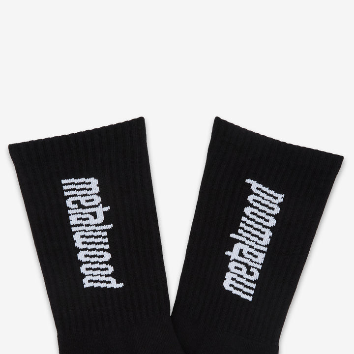Metal Logo Crew Sock Black