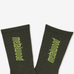Metal Logo Crew Sock Olive