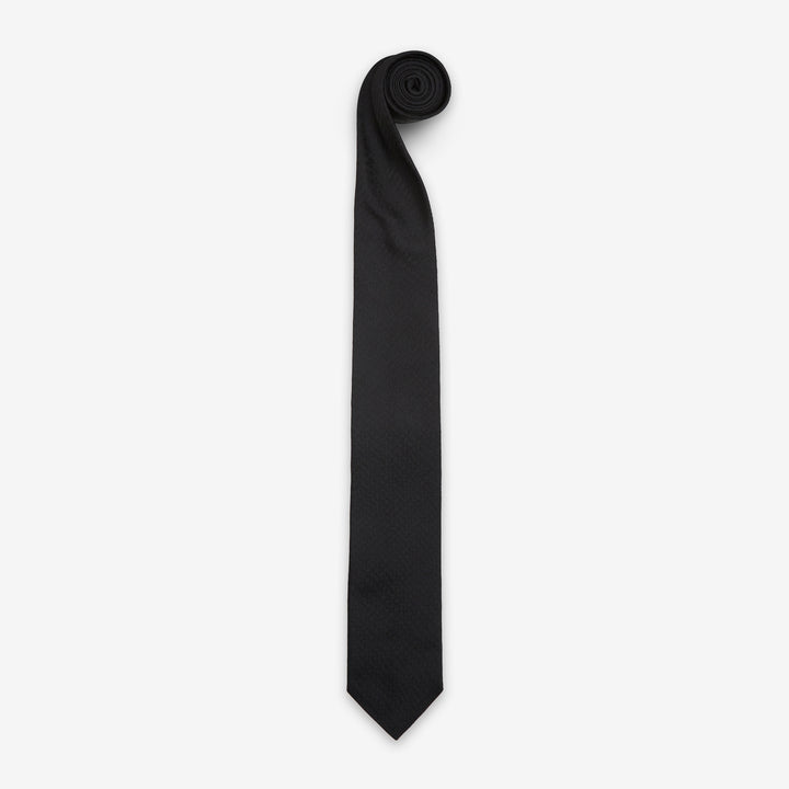 Banquet Tie Black Herringbone Front