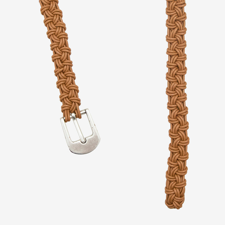 Hand-Braided Leather Belt Caramel