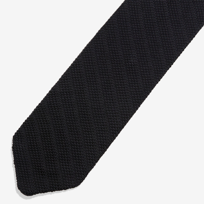 Formal Tie Black Knitted Stripe Accessories
