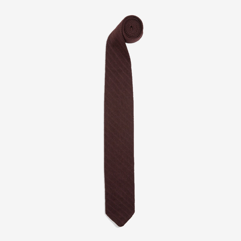 Formal Tie Brown Knitted Stripe Accessories