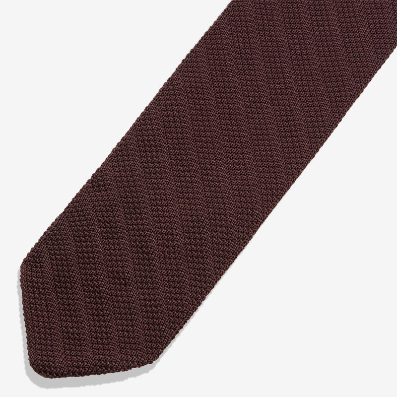 Formal Tie Brown Knitted Stripe Accessories