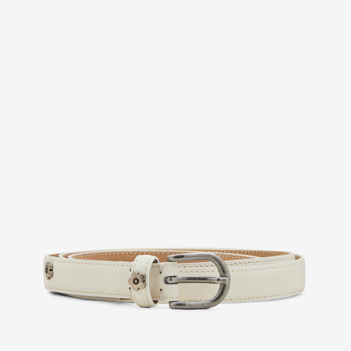 Purpose Belt Rivet White Polido Front