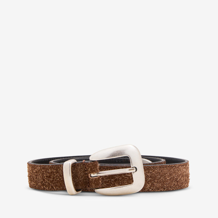 M2456 Belt Brown Suede Front