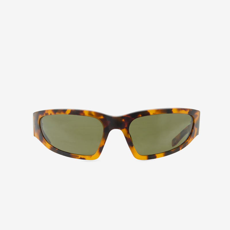 Crow Matte Havana | Green Solid Polarised Lens Eyewear
