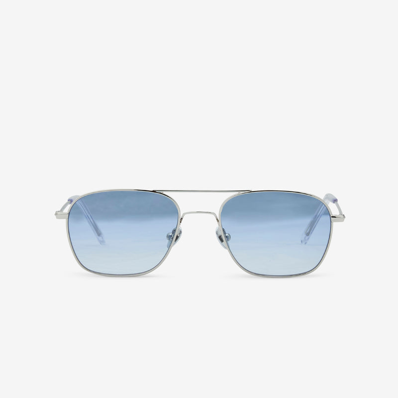 Dion Silver | Blue Gradient Lens Eyewear
