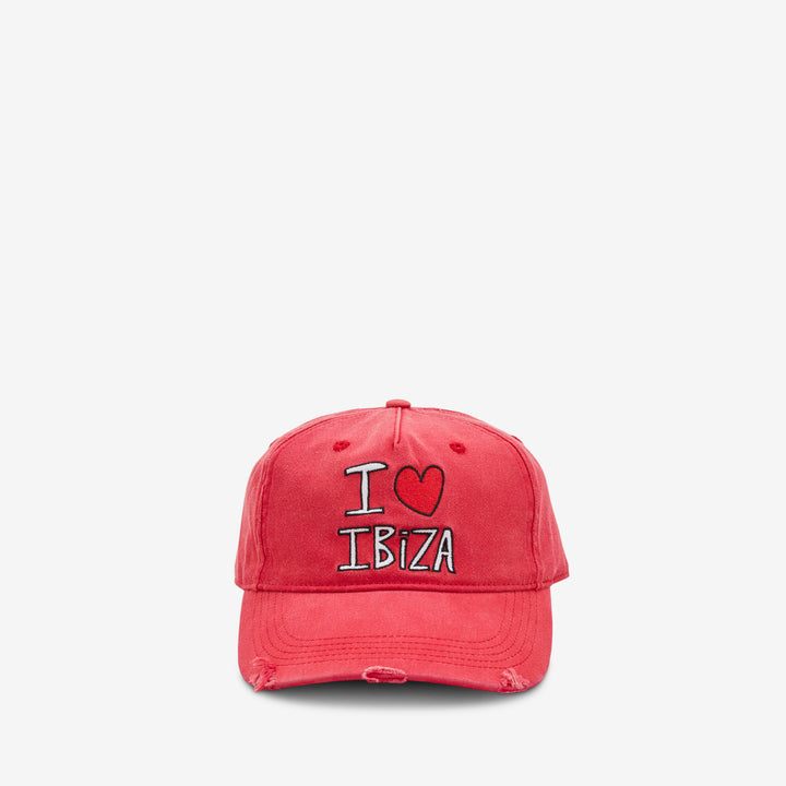 I Love Ibiza Hat Red Front