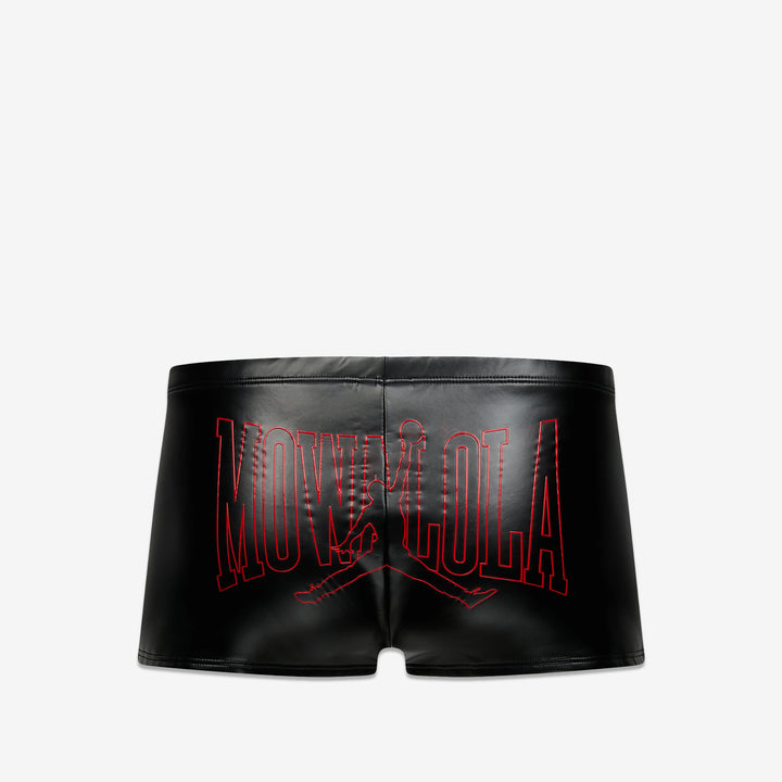 Mowalola x Women's Mini Shorts Black | Gym Red Front