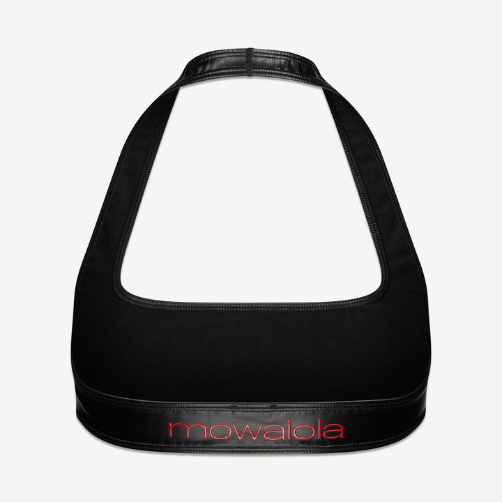 Mowalola x Women's Halter Bra Black | Gym Red