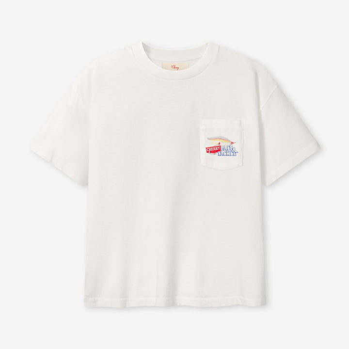 Marlin Boxy Pocket T-Shirt White Front