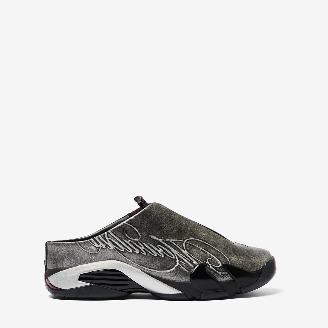 Mowalola x Air Jordan 14 Retro Mule Black | Metallic Silver | Burnt Red Footwear