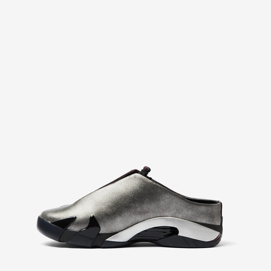 Mowalola x Air Jordan 14 Retro Mule Black | Metallic Silver | Burnt Red Footwear