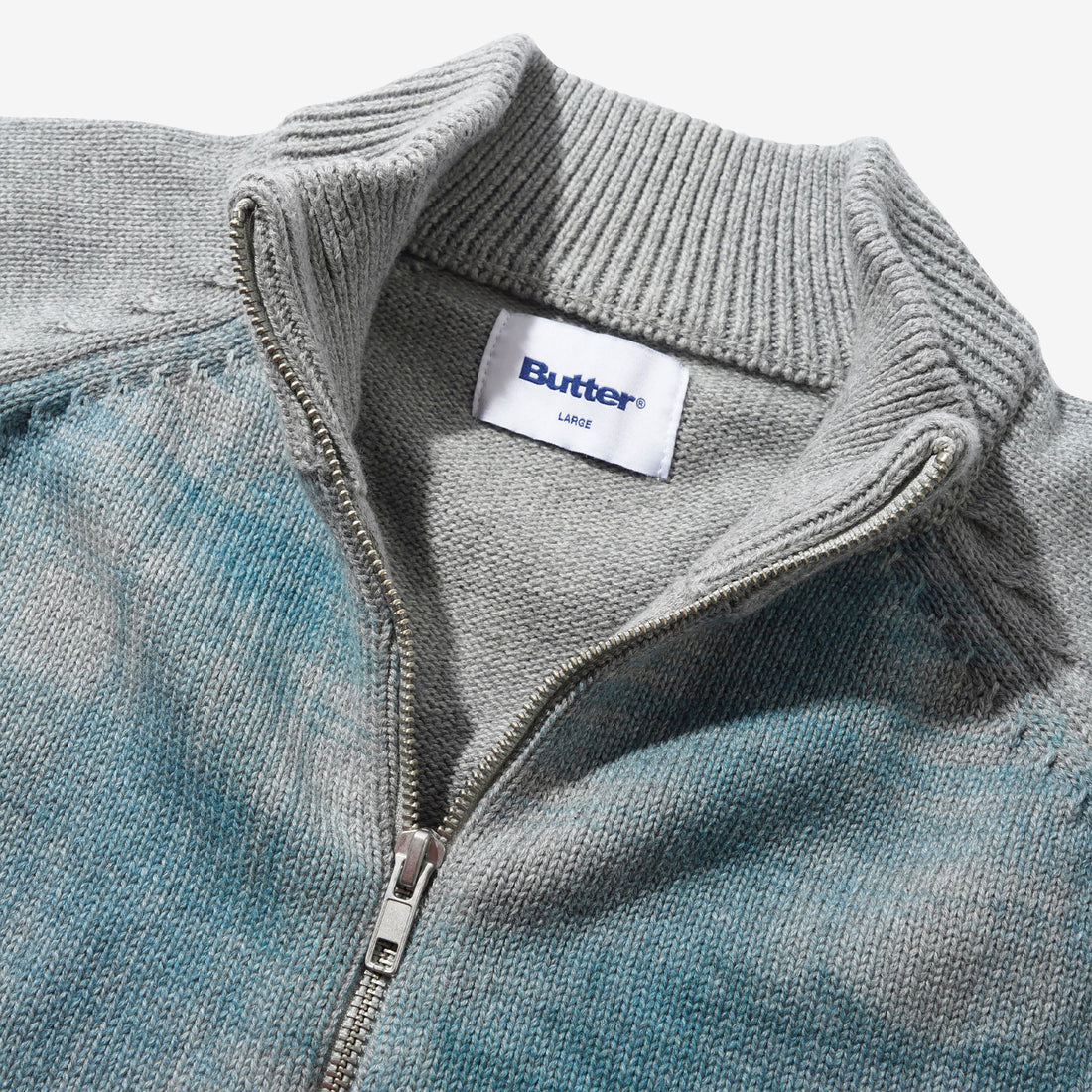 Mustang Zip-Thru Knit Sweater Grey Jumpers