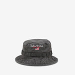 USA Flag Logo Light Weight Denim Canvas Boonie Hat Charcoal
