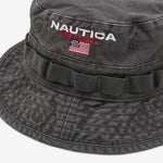 USA Flag Logo Light Weight Denim Canvas Boonie Hat Charcoal