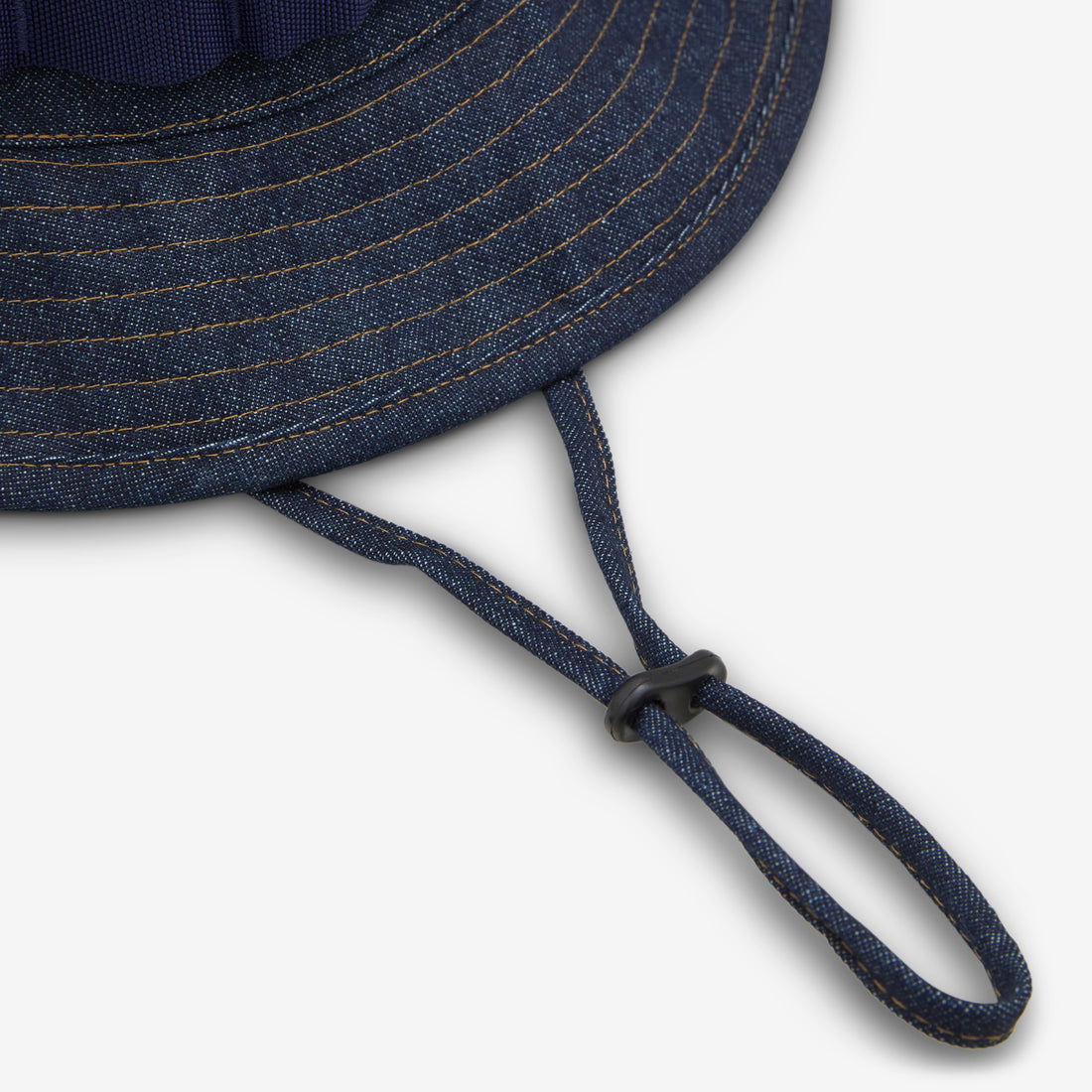 USA Flag Logo Light Weight Denim Canvas Boonie Hat Washed Indigo Headwear