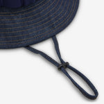 USA Flag Logo Light Weight Denim Canvas Boonie Hat Washed Indigo