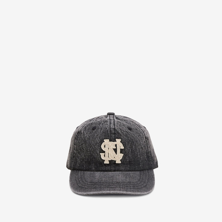 Sailing Club Faded Logo Denim Cap Black Front