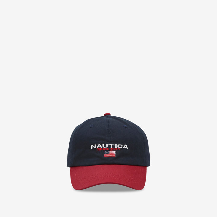 USA Flag Logo Twill Cap Navy  |  Red Front