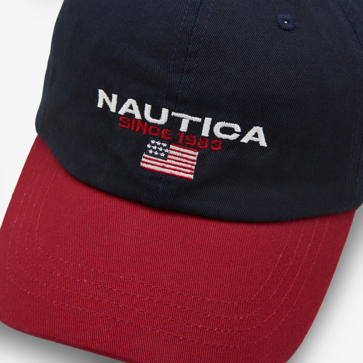 USA Flag Logo Twill Cap Navy  |  Red