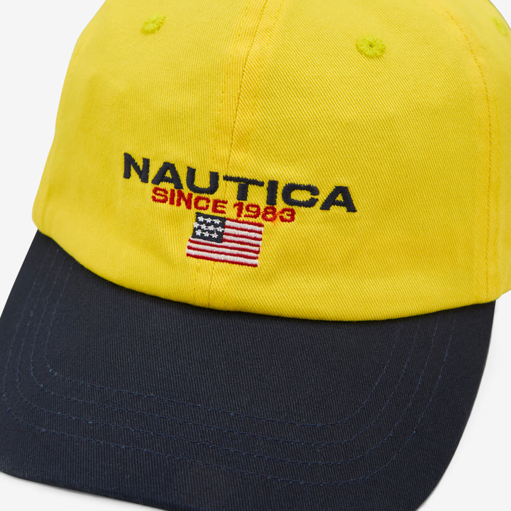 USA Flag Logo Twill Cap Yellow  |  Navy