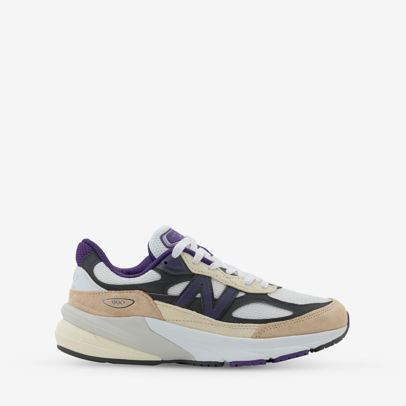 Made in USA 990v6 White | Black Plum | Phantom Footwear