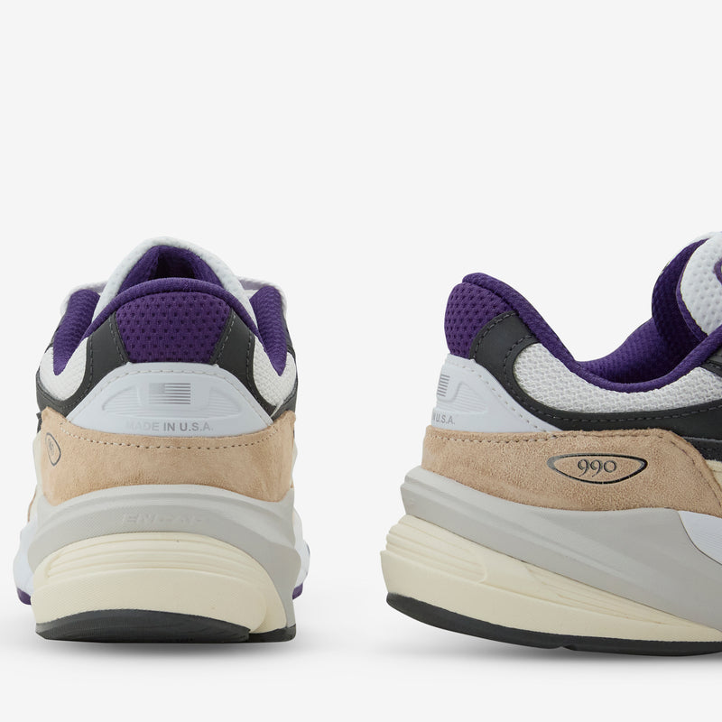Made in USA 990v6 White | Black Plum | Phantom Footwear