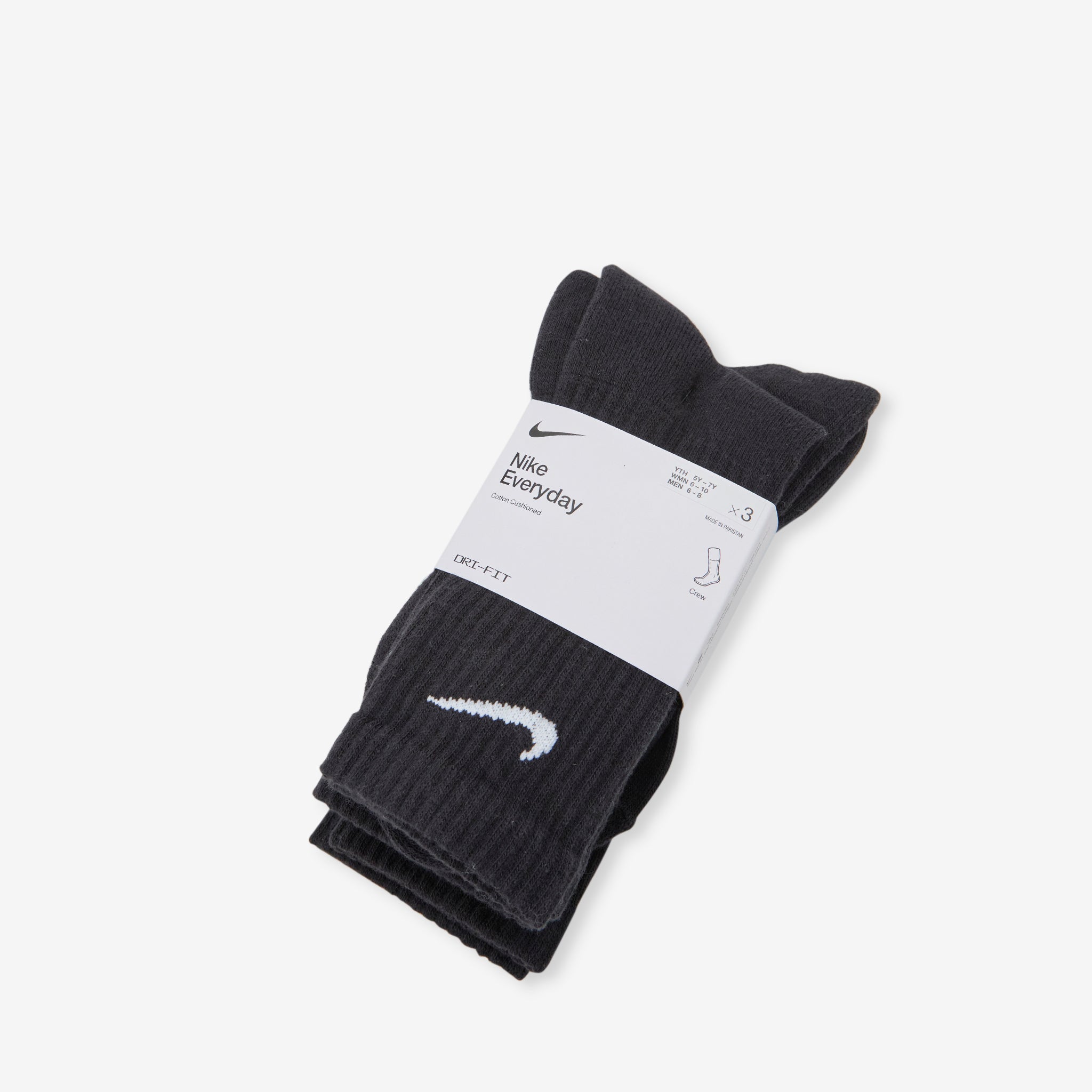 men's nike performance cushioned training crew socks