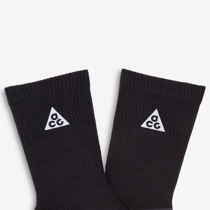 ACG Everyday Elevated Crew Socks Black | Dark Smoke Grey | Reflective Silver