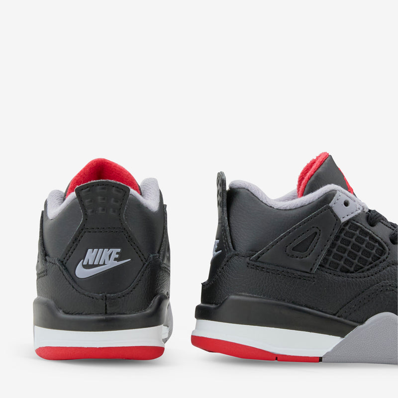 Toddler Jordan 4 Retro Black | Fire Red | Cement Grey | Summit White