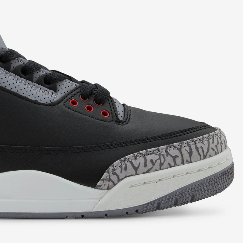 Grade School Air Jordan 3 Retro Black | Fire Red | Cement Grey | Summit White Footwear