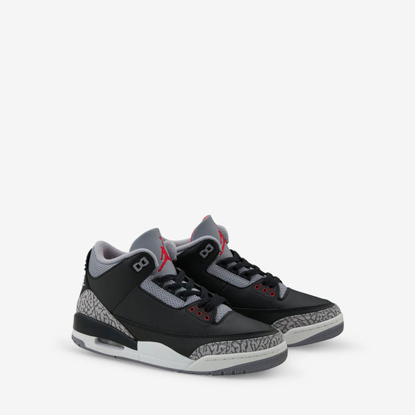 Grade School Air Jordan 3 Retro Black | Fire Red | Cement Grey | Summit White Footwear