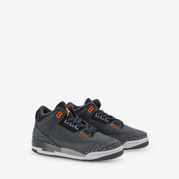 Grade School Air Jordan 3 Retro Night Stadium | Total Orange | Black